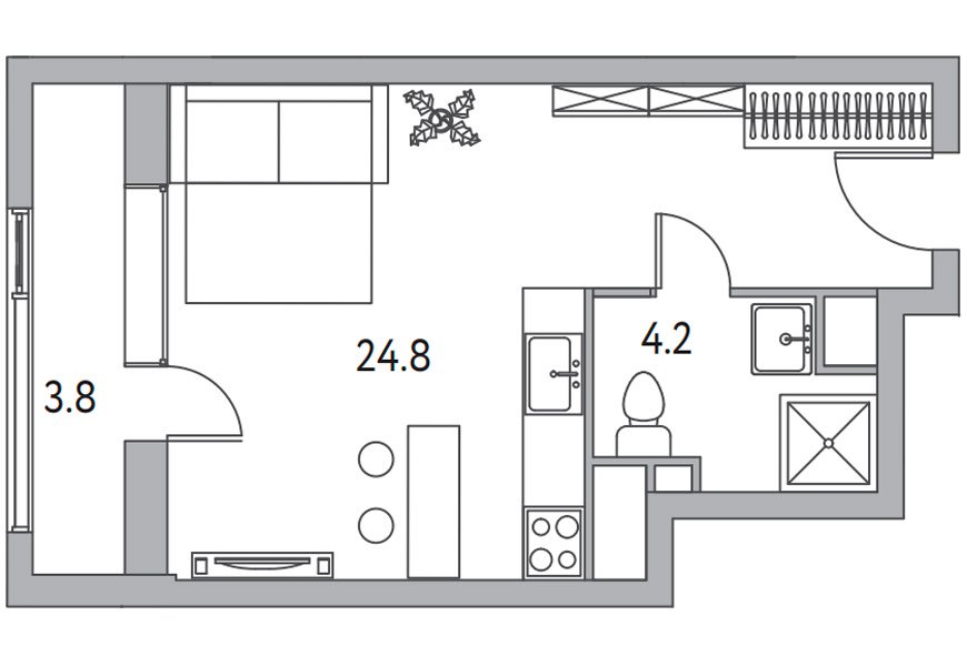 Ремонт квартиры-студии 31,8 м2